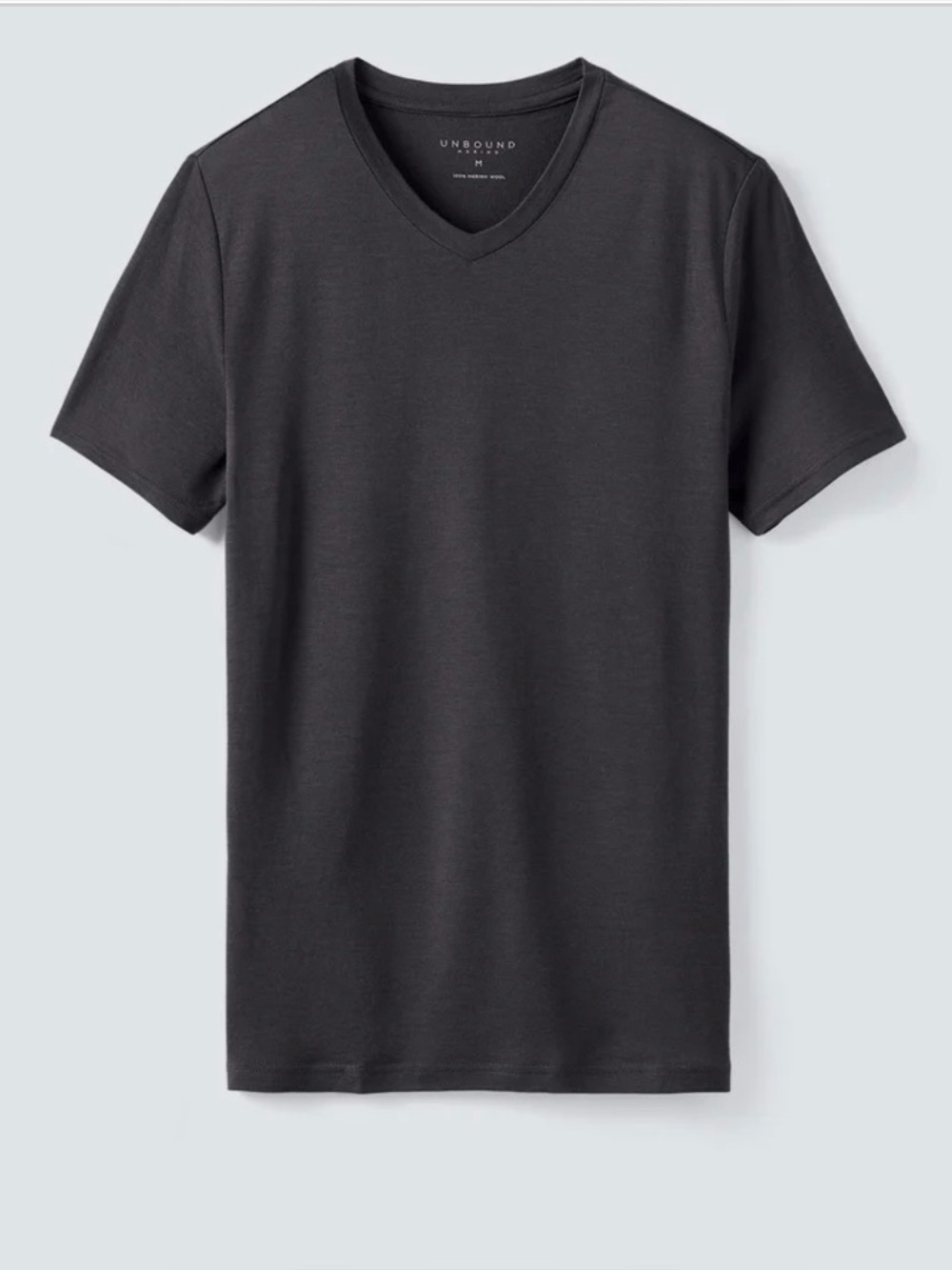 Unbound Merino V-Neck T-Shirt Charcoal Men’s Medium Black
